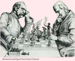 Bismarck und Papst Pius IX beim Schach